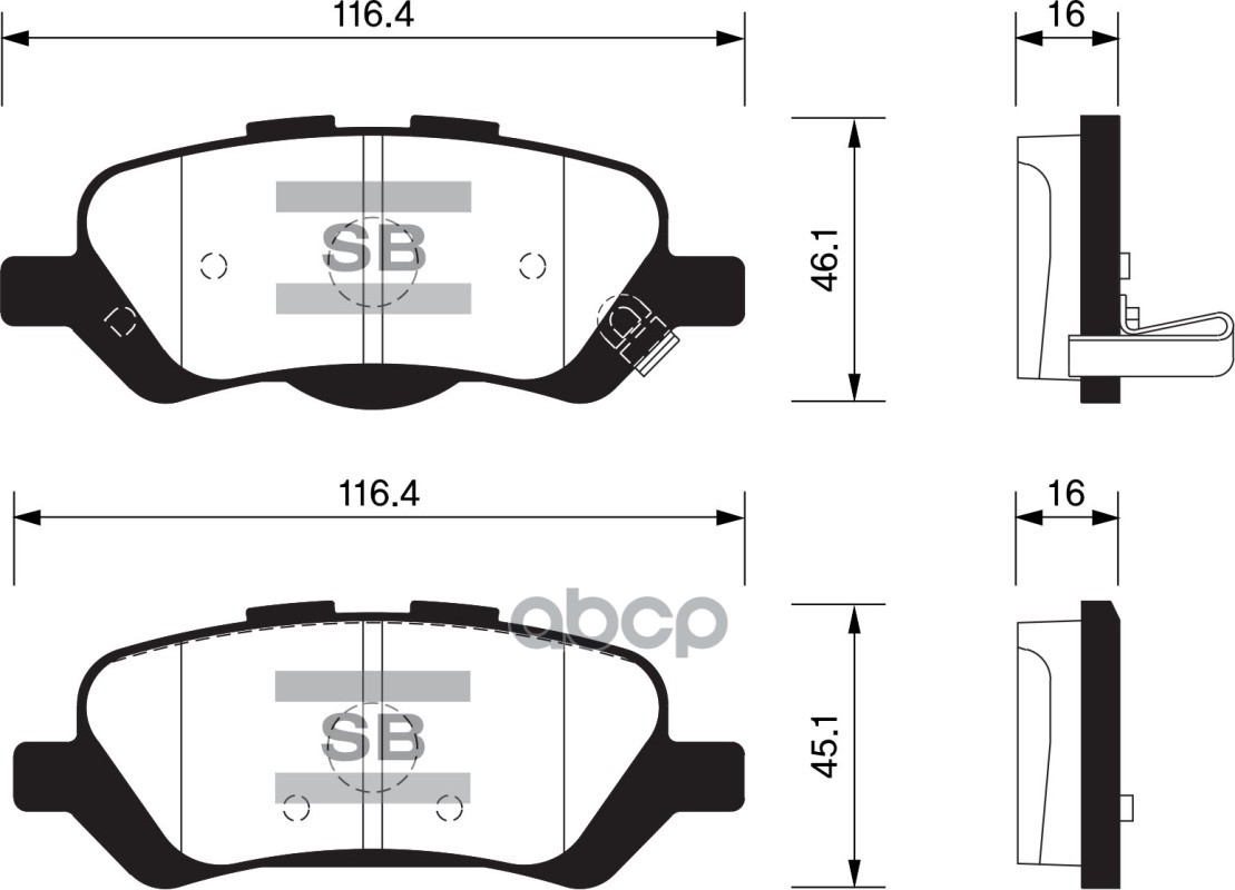 Колодки задние SANGSIN BRAKE SP1459